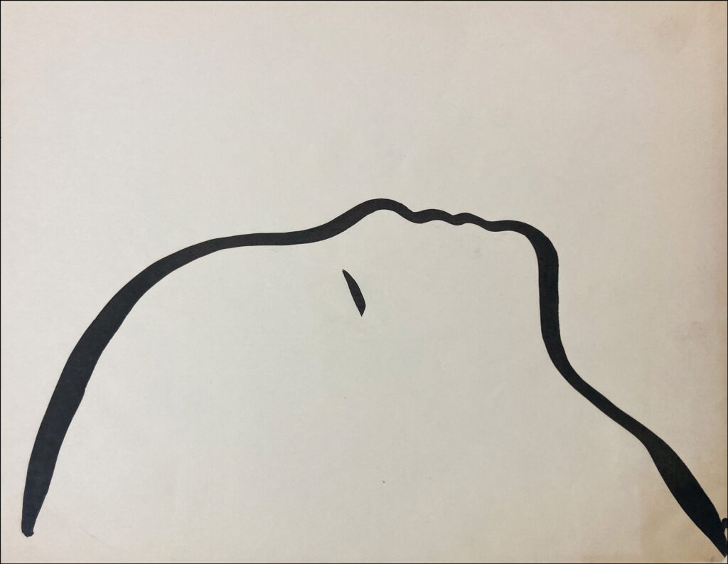 Mary Frank, PROFILE, 1975, Ink on paper, 11 x 8.5 inches
